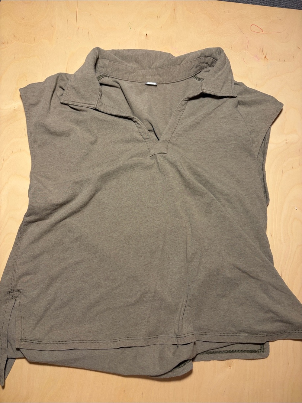 Kit and Ace cotton Polo Top in Olive Green